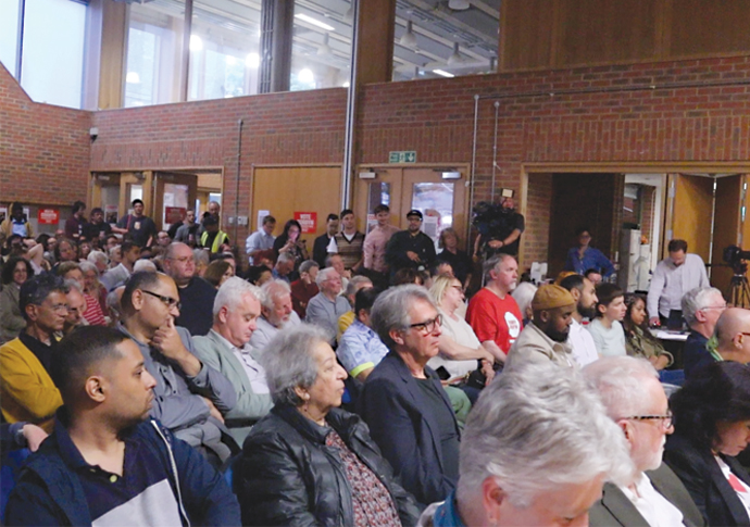 Jeremy Corbyn’s campaign launch event at the Brickworks Community Centre